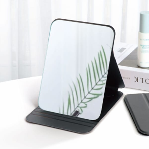 Black Cover Stand Square Mirror Large