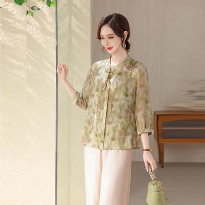 Summer Seven-Sleeve Chinese-Style Top for Women