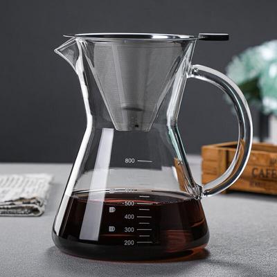 800ML Glas Pour Over Kaffeekanne mit Filter