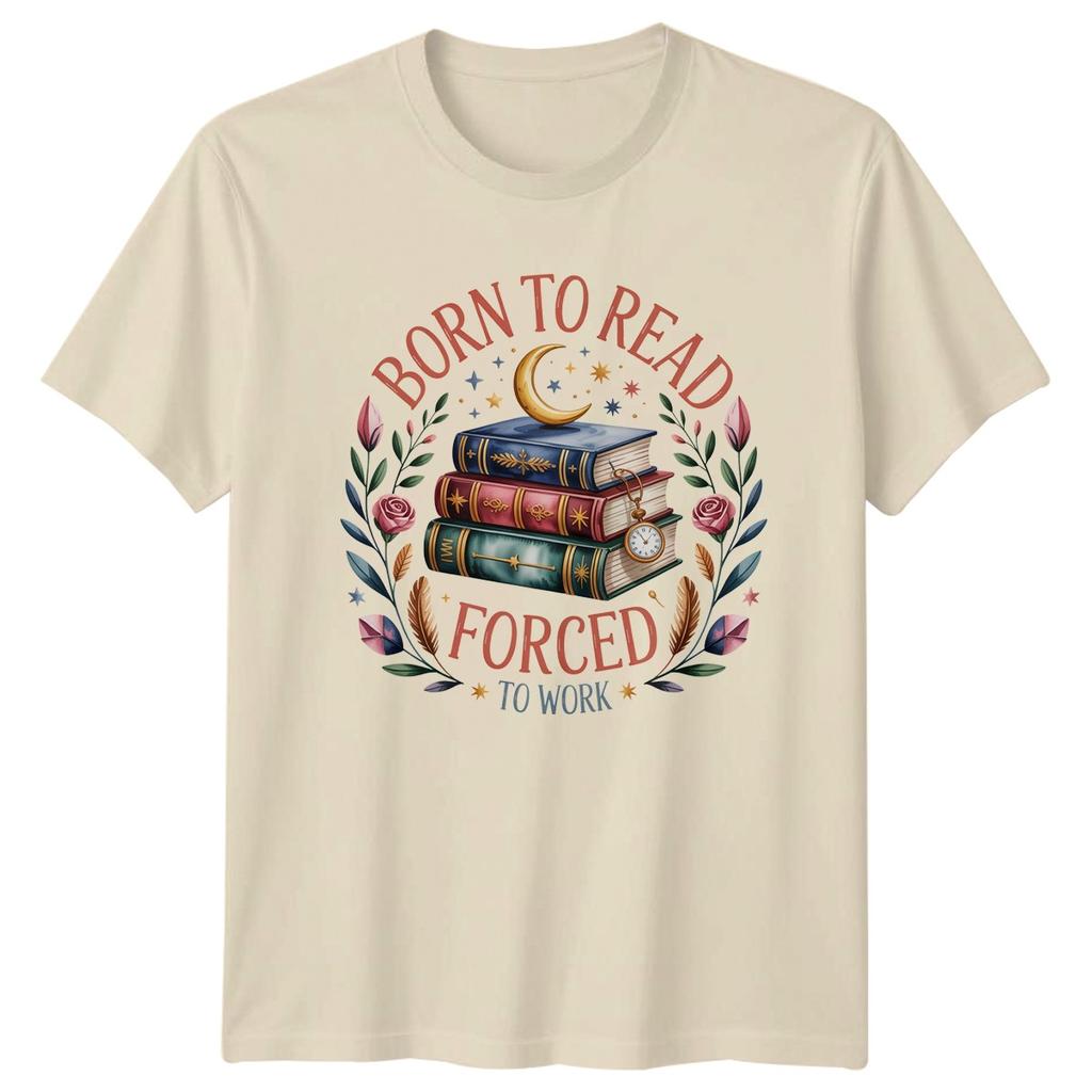 Born To Read Forced To TShirt Bibliophile Reading Birthday Gift For Him And Her