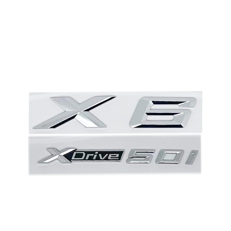 3D ABS Letter Badges for Trunk Emblem Suitable for BMW X6 Models E71 F16 E72 G06 As Well As XDRIVE 30d 28i 30i 35i 50i