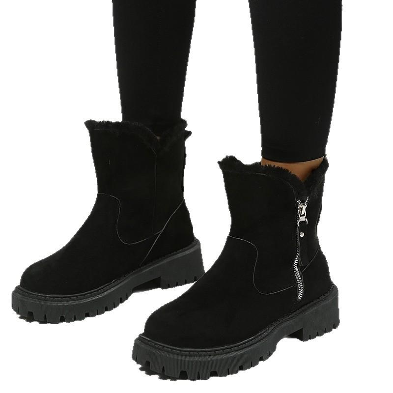 Snow Boots Women's European and American Winter New Velvet Women's Shoes Thermal Boots 2025 Cotton Shoes Foreign Trade Large Size Women's Boots