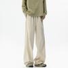 Unisex Dark Grey Paratrooper Pants - Spring/Autumn Loose Fit, Pleated, Wide-Leg Trend