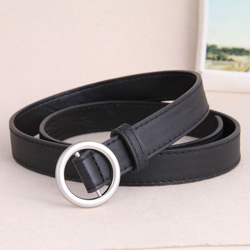 All Hole Contemporary Black Belt For Women Stylish Automatic Buckle For Wear Everyday