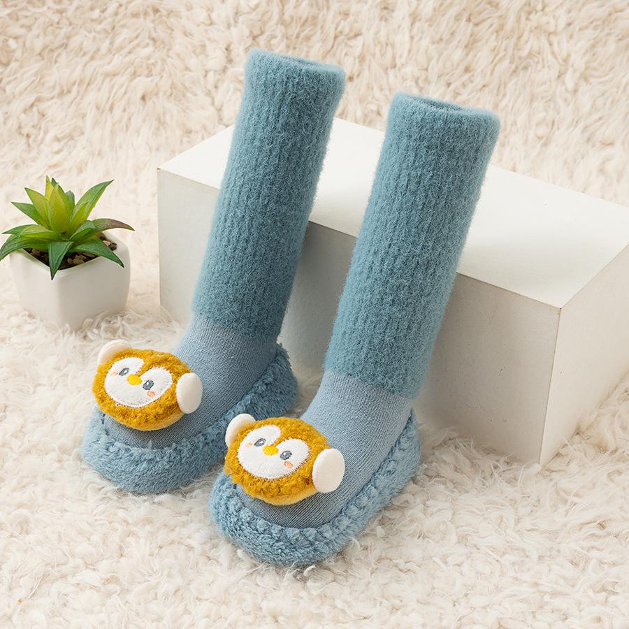 Cozy Velvet-Lined Non-slip Toddler Floor Socks - Autumn/Winter High Top Style