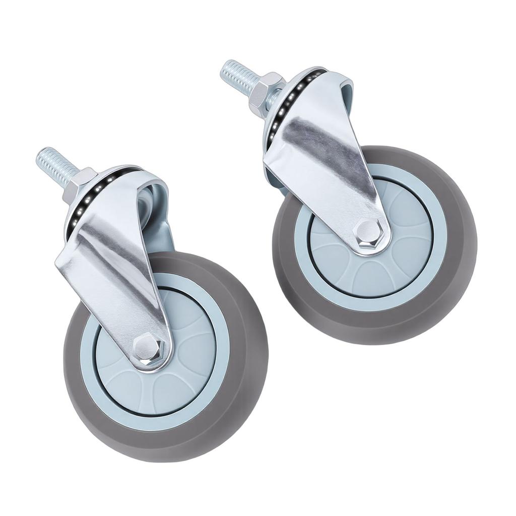 2PCS 3 Inch Swivel Casters Heavy Duty Silent Wheels 360 Degree Rotation for DIY Utility Cart Trolley M10x30mm 25kg Load