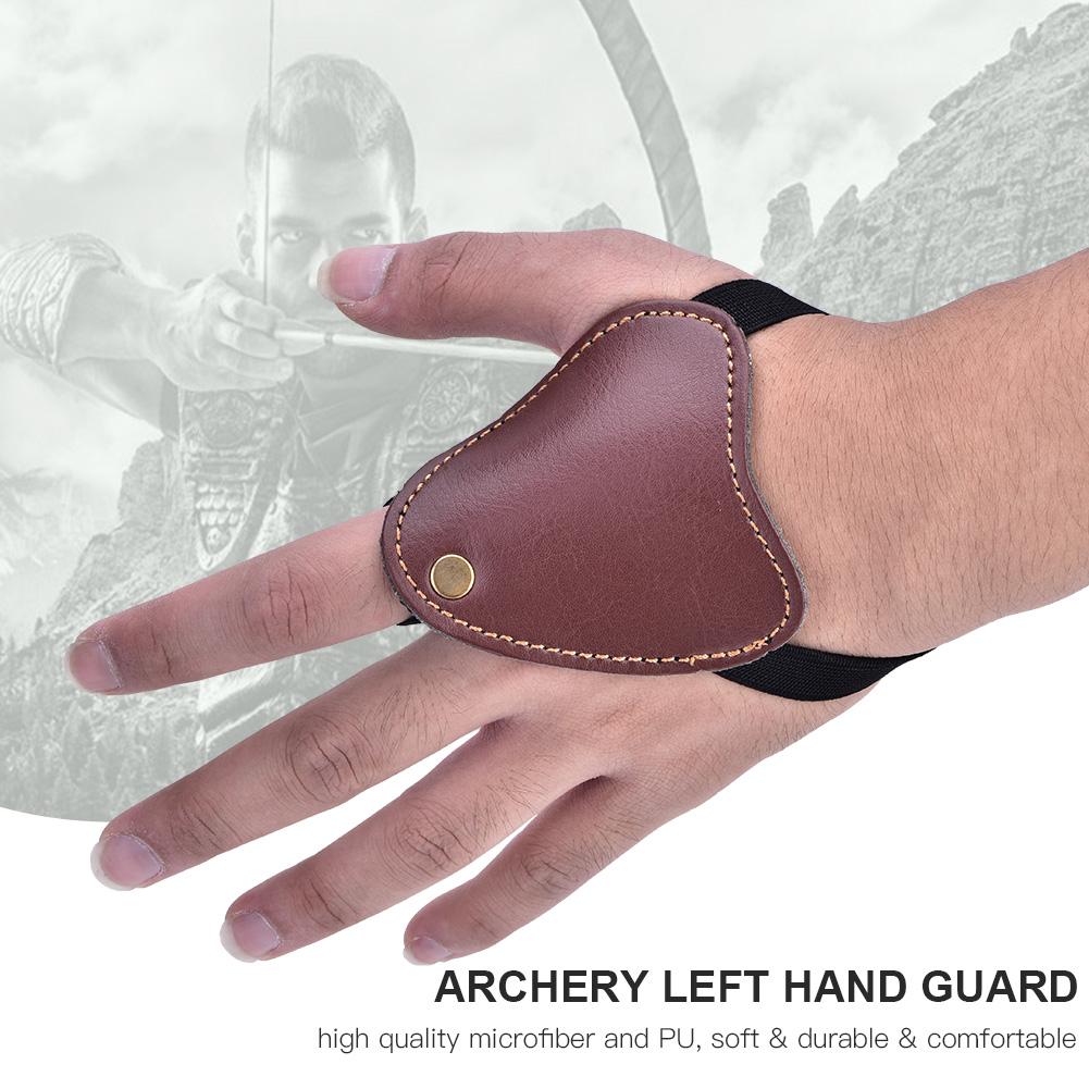 Bogen    y Linke Hand Schutz PU  ive Handschuhe Schießen  or(Schwarz)