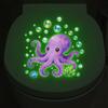 Glow-In-The-Dark Painted Octopus Toilet Sticker Self-Adhesive Removable Wall Decals Home Decor Luminous Car Sticker