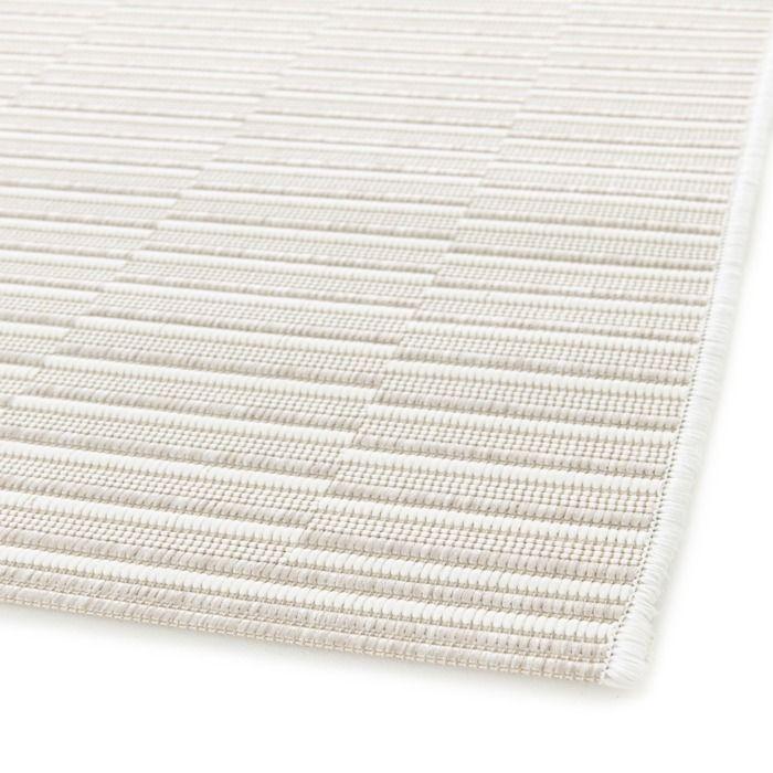 Tapis extérieur intérieur motif géométrique tissé crème 200x290