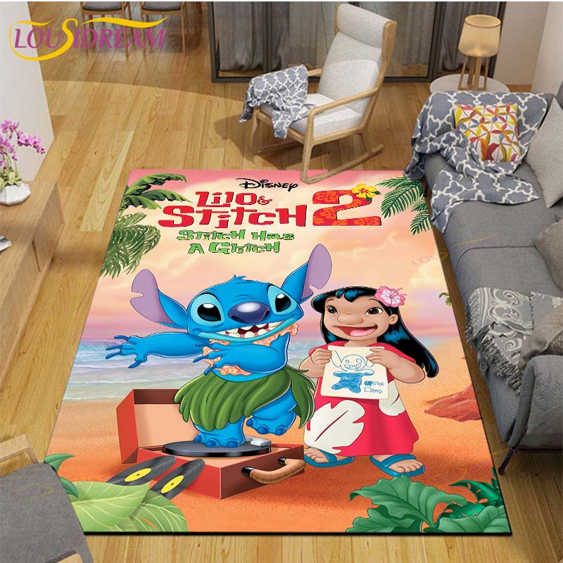 Anime Stitch Carpet Kids Carpets Living Room Tea Table Mats Bedroom Rug Washable Floor Mats Household Area Mat