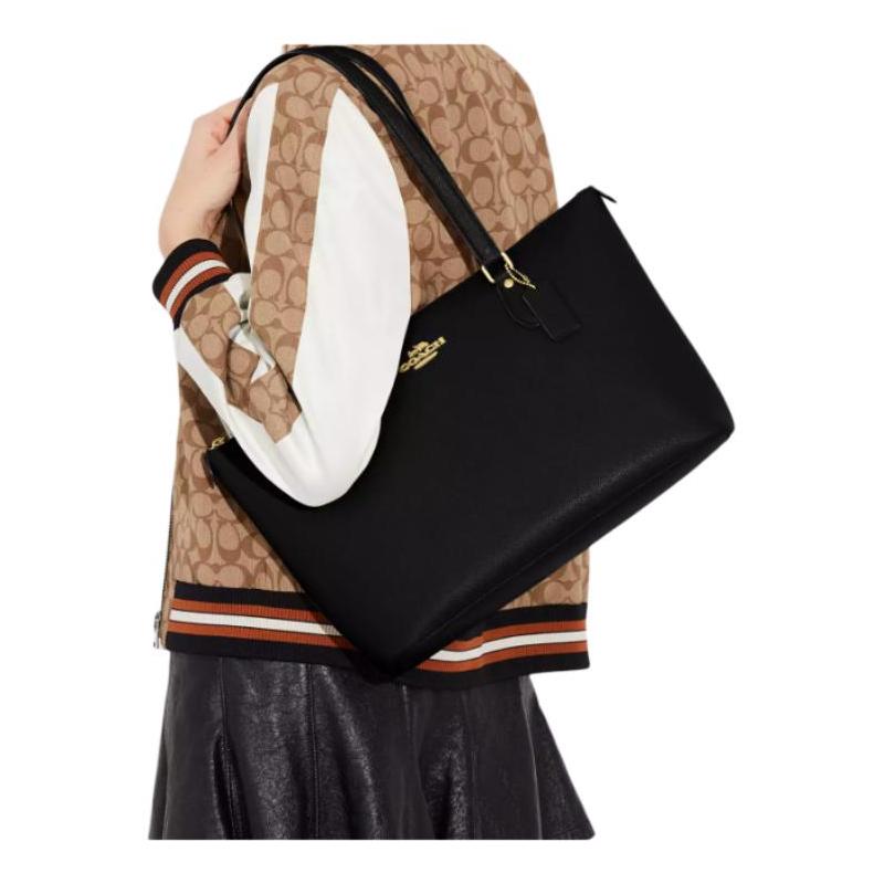 Coach Gallery 37 Metalllogo Oberteil Recycelte Leder-Tragetasche Einkaufstasche Handtasche Groß Damen