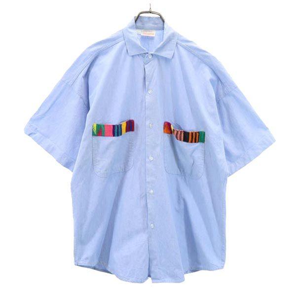 

VINTAGE 60s 70s Short sleeve Chambray shirt L Men s Used