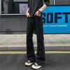 Black Stretch Machete Jeans Men's Leg Length American High Street Pants Straight Narrow Version Micro-flared Pants