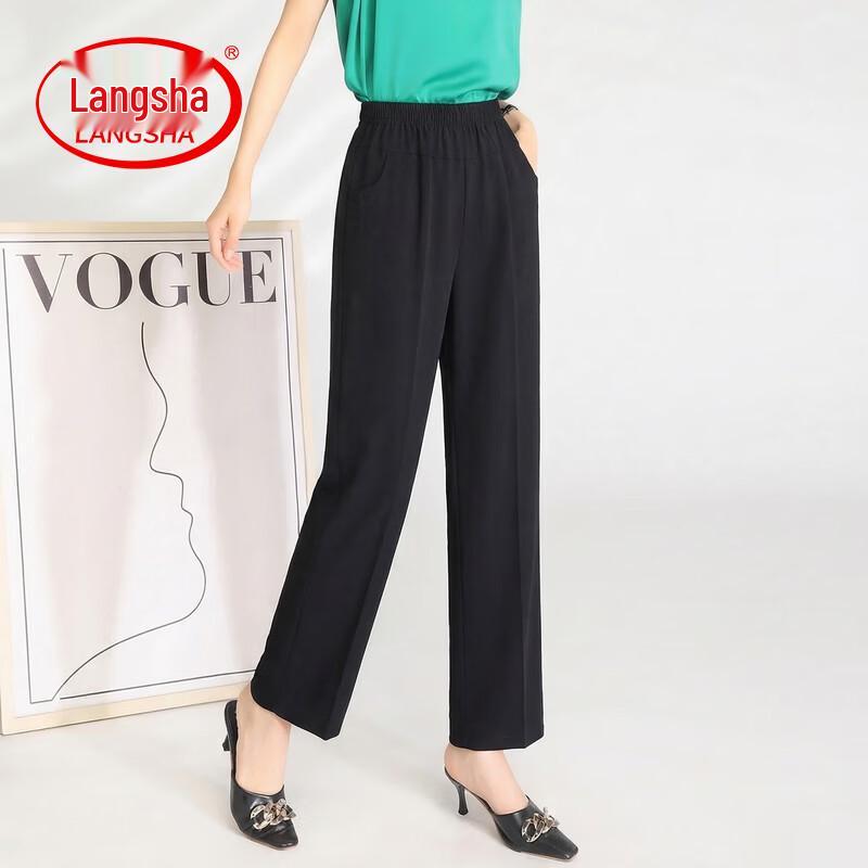 LangSha Women s High-Waist Straight-Leg Summer Pants 4XL