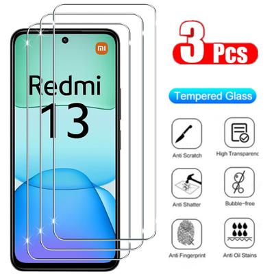 3 szt. Szkło Hartowane Ochraniacz Ekranu dla Xiaomi Redmi 13 4G 13C 5G Redmi 12 12C Folia HD Ochrona Ochronna Przezroczysta Folia