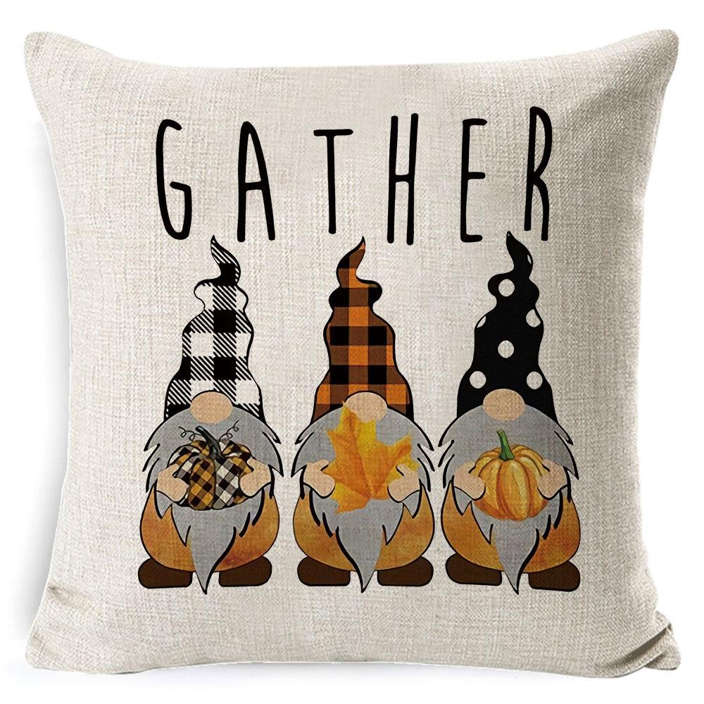 Home Furnishings Christmas Pillow Cover Nordic Plaid Linen Cushion Cover Sofa Cushion Cover