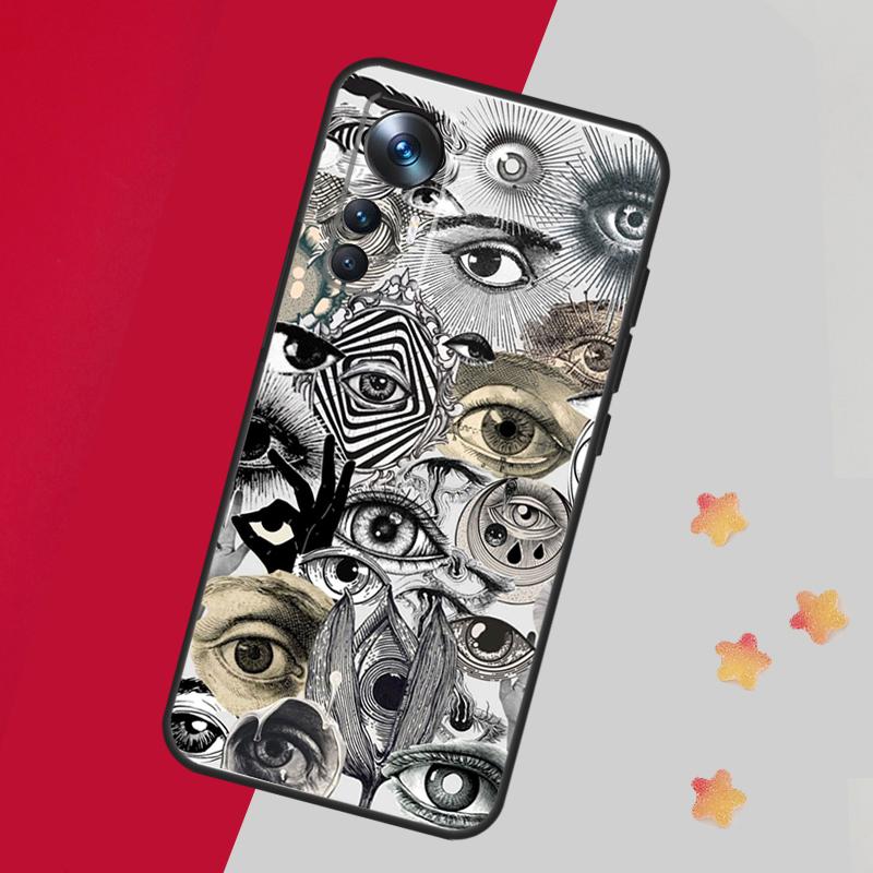 Scary Face Eyes Case For Xiaomi 15 Ultra 13 14 11T 12T 13T 14T Pro Cover For POCO F7 F6 F5 X3 X5 X6 X7 Pro