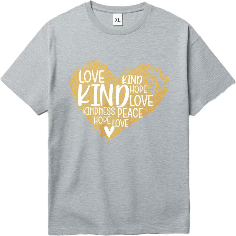 Men Cotton Tshirt Unisex Summer Men T Shirt Love Kind Hope Peace Kindness Love Short Sleeve Solid Color ONeck Tee Shirt