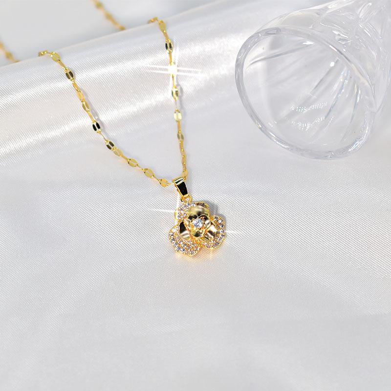 Flower Rotating Necklace, Female Simplicity, Versatile Temperament, Female Personality, Single Product Style, Advanced Sense