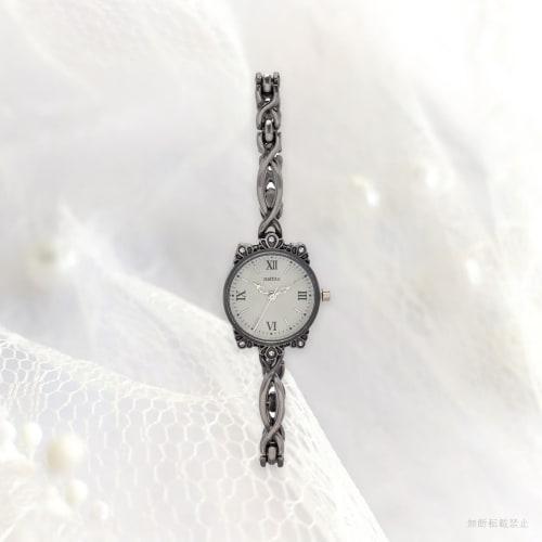 Fieldwork Women's Analog Watch with Antique Metal Band and Accessory Buckle, Amel Antique Silver, JN032-4