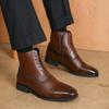 Luksusowe męskie buty Retro Oksfordy Skórzane buty dla mężczyzn Biznesowe botki Wysokiej jakości męskie buty Chelsea Buty Brogue Rozmiar 39-47