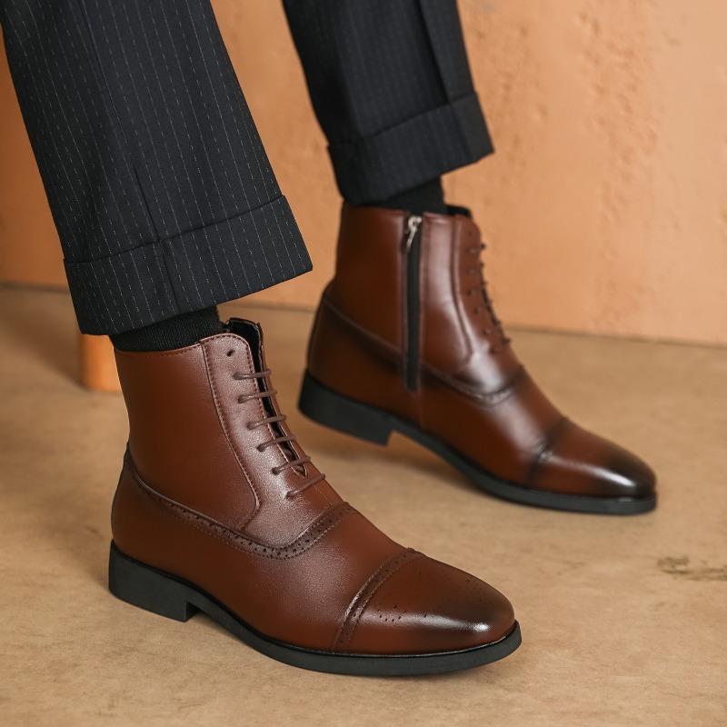 Luksusowe męskie buty Retro Oksfordy Skórzane buty dla mężczyzn Biznesowe botki Wysokiej jakości męskie buty Chelsea Buty Brogue Rozmiar 39-47