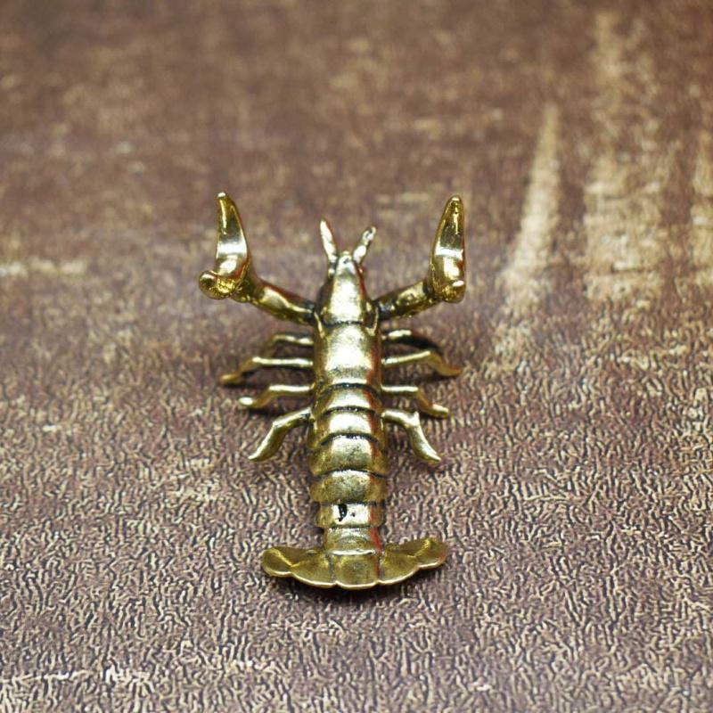 Brass Weightlifting Dragonfly Ornament Vintage Pure Copper Holder Pen Rest Study Desk Decoration Craft