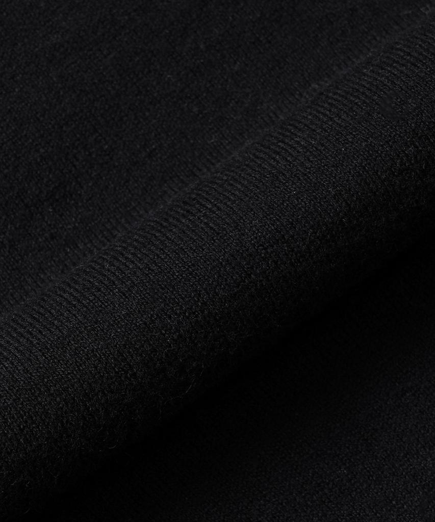 MANNERGRAM Nouvelle Fine Cashmere Cotton Polo Short Sleeve Knit Black
