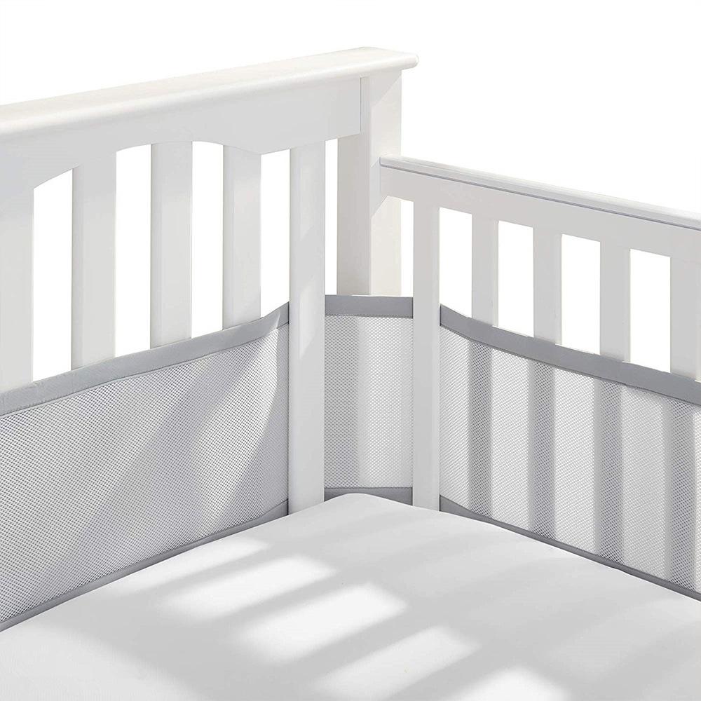 Summer Breathable Baby Crib Bumper: Skin-Friendly, Anti-Collision Bed Rail for Mother and Baby.