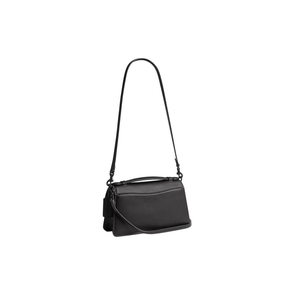 COACH JUNO Glove Tanned Leather Handbag, Shoulder Bag Medium Women's Matte Black CR707-MWBK