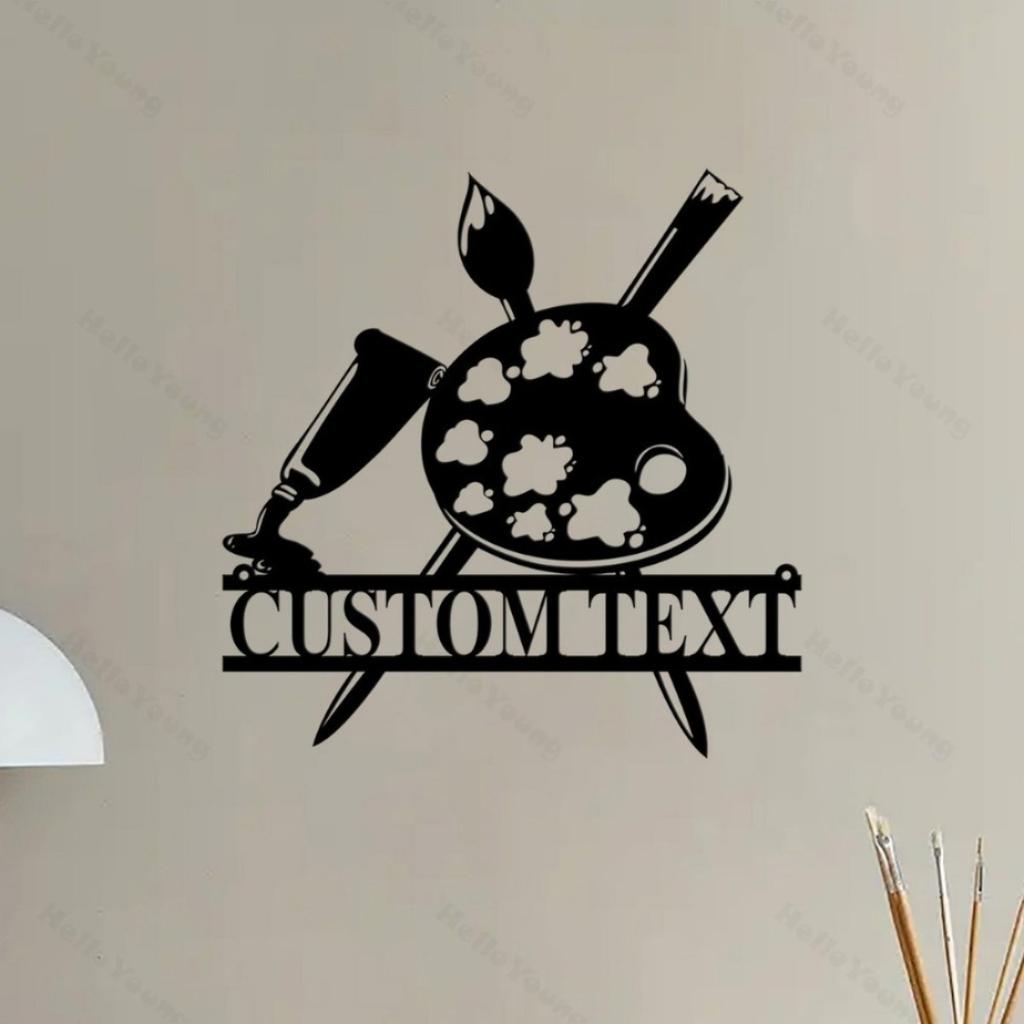Custom Artist Metal Wall Art, Personalized Name Sign for Painting Teacher, Ideal Art Room Decor