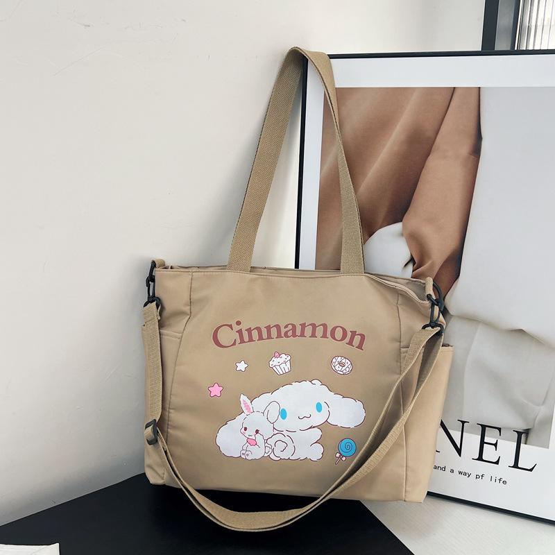 

Cartoon cute casual one shoulder underarm tote bag oblique span bag large capacity student women s class bag one size fits all хаки