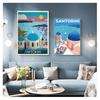 Pictură pe pânză Postere vintage de perete Kraft Autocolante de perete acoperite Imagini decorative pentru casă Cadou Călătorie în Grecia Insula Santorini