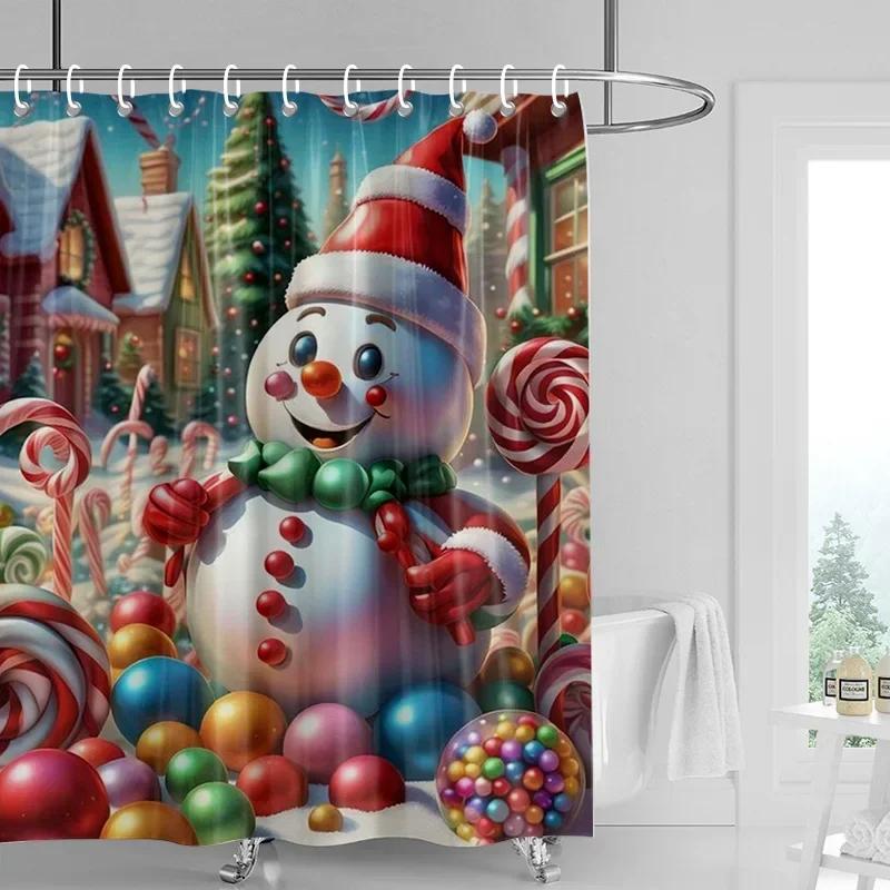 Dekoracja domu zasłony prysznicowe do łazienki wodoodporna tkanina zasłonowa Nowoczesny styl skandynawski Salon Wesołych Świąt zima
