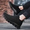 New trendy couple high-top socks shoes lightweight fly-woven casual sports shoes men and women one pedal