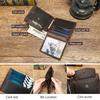 Cartera de Hombre de Cuero Genuino con Patrón Vintage Compacto Crazy Horse Portatarjetas de Crédito