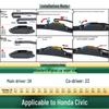 Frameless Silent Wiper Blade for Honda Civic 8th-11th Gen