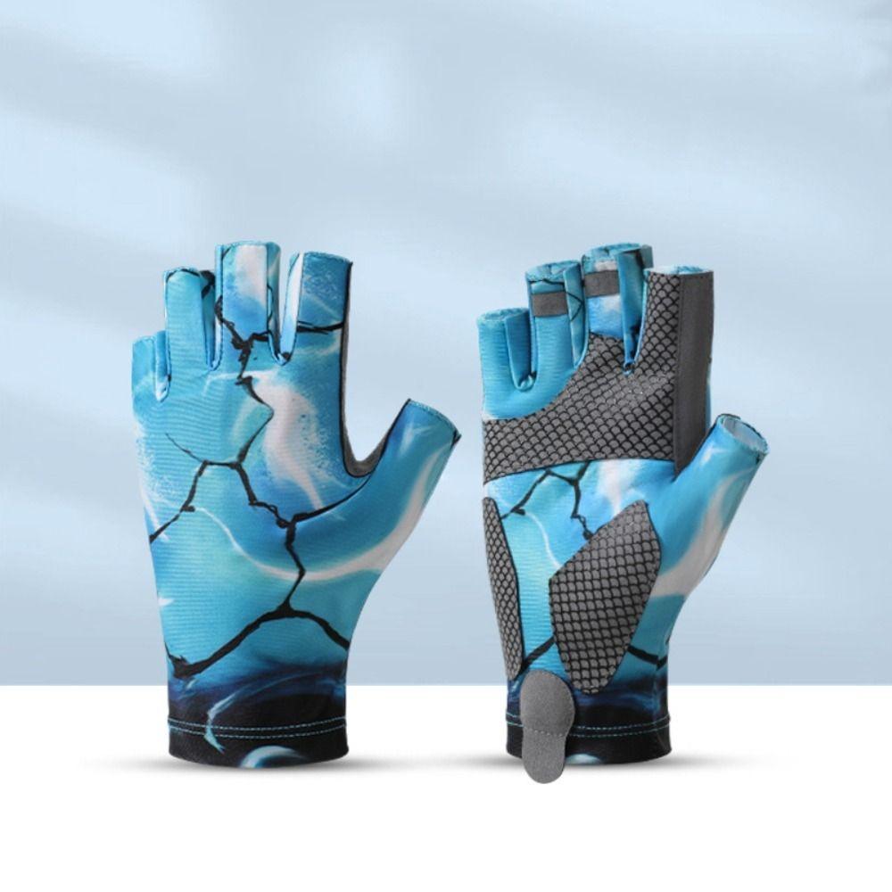 Sweat-absorbent Men Cycling Gloves Elastic Fingerless Gloves New Fishing Gloves