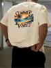 Retro Beach Sunset Palm Tree Graphic T and Kids Tshirt Men Women Tropical Ocean Print Short Sleeve Oversized Casual Vacation Streetwear