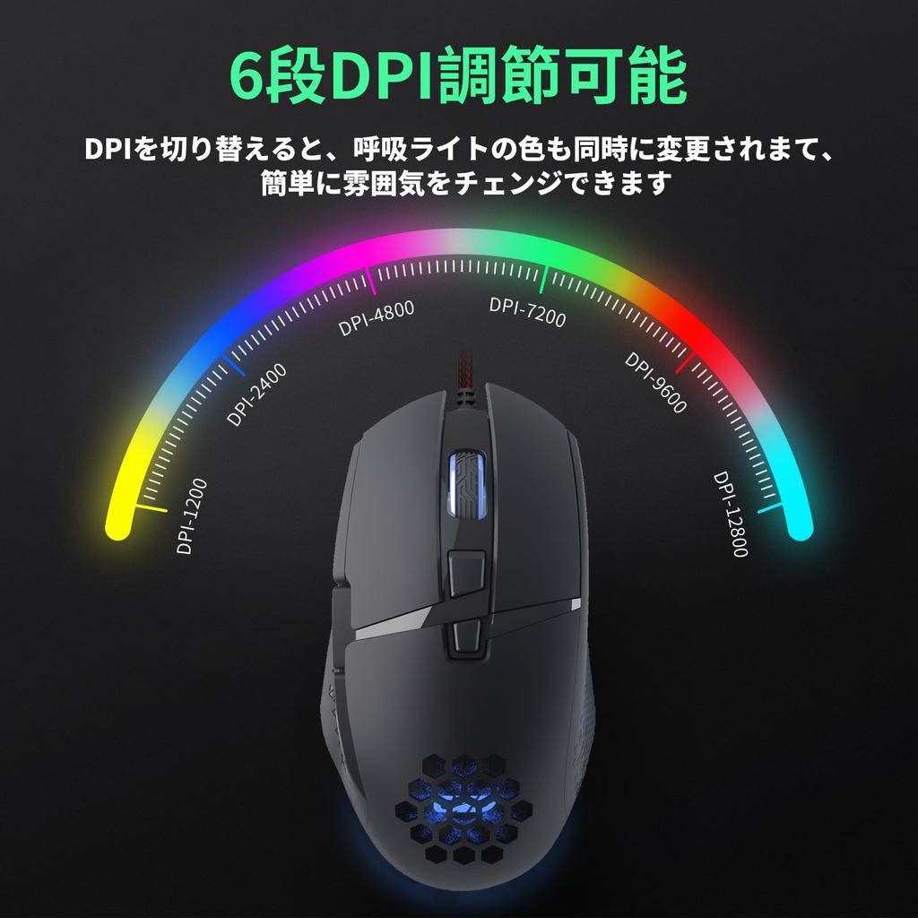 CYD C303 PRO Wired Gaming Mouse for PC 12800 Adjustable LED Breathing RGB Ergonomic USB Gaming Suitable for Large 8 Programmable Honeycomb Compatible