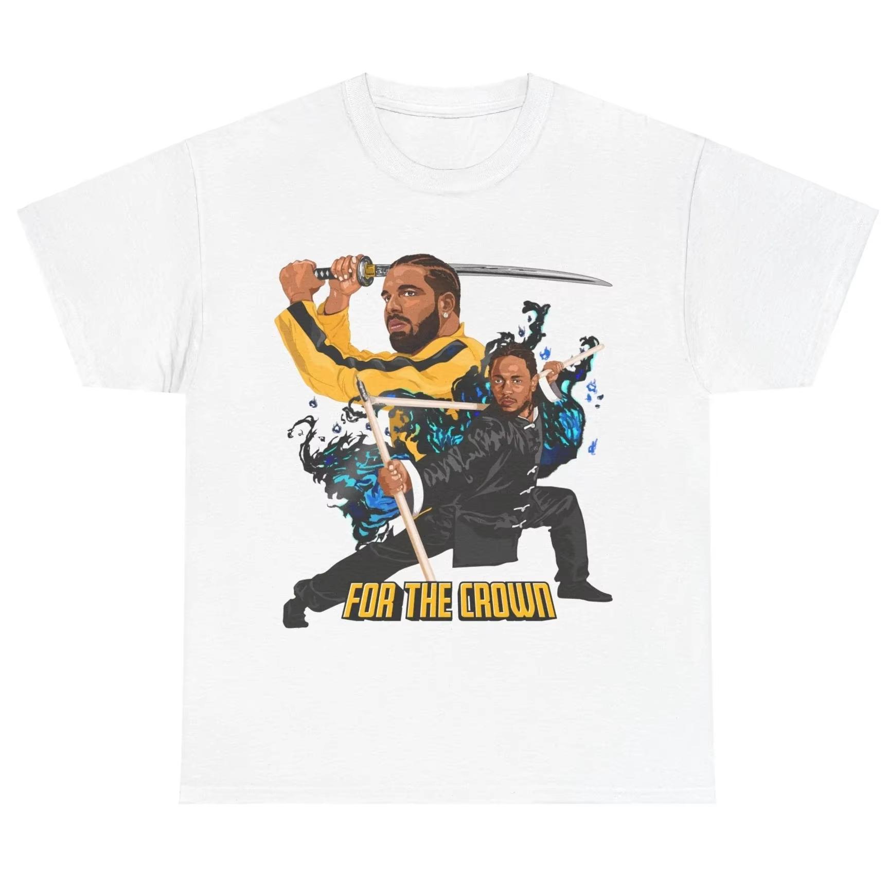 

Drake vs Kendrick Lamar creativity graphics 100Cotton shirt unisex Y2k hiphop Summer Mens Oneck Short sleeve Tshirt fan gift 4XL