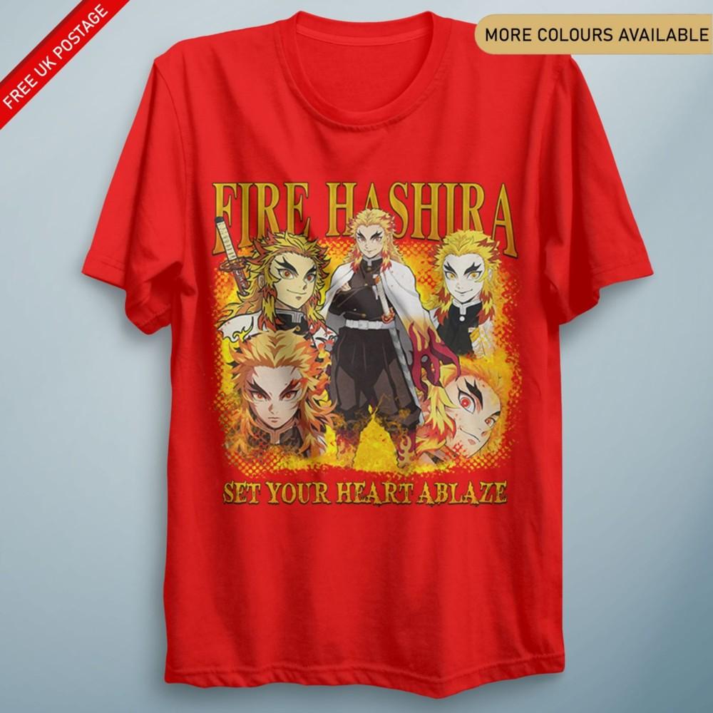 Vintage Fire Hashira TShirt Retro Anime Inspired Graphic Tee Unisex Tee S