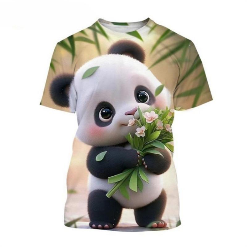 Children's Clothing 3D Print Cute and Funny Critters Short Sleeves Graphic T Shirts Boys Girls Crew Neck Tops Tee Kids Clothes