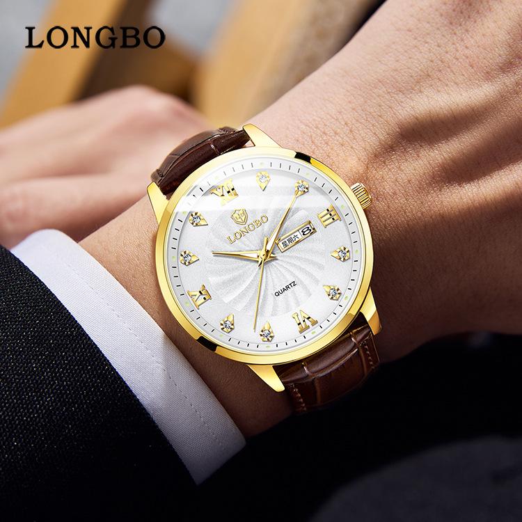Longbo Men's Waterproof Quartz Couple Watch - Simple Casual Design