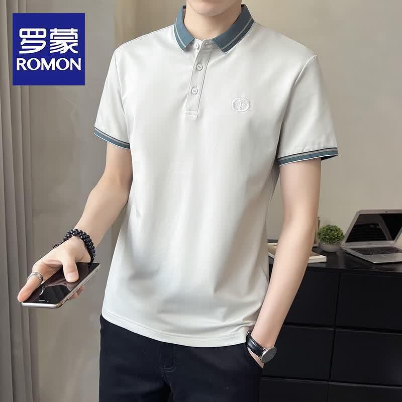 ROMON Men s Summer Casual Polo Shirt 3XL