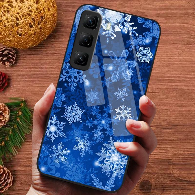 

Різдвяна розмальована кришка для infinix Hot 50 60 4G 5G 50i 60i Hot50 Pro + 50Pro Plus Чохол Загартоване скло Fundas Чохол для телефону infinix Hot60ProPlus