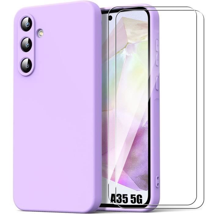Coque de protection - BOOLING - pour Samsung Galaxy A35 5G - Silicone souple violet - Effet mat - Antidérapante