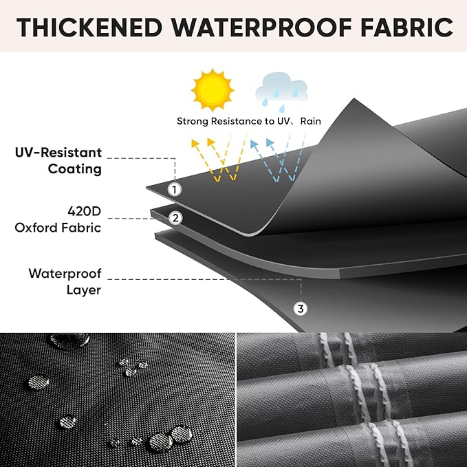 Patio Furniture Covers Waterproof Winter, Heavy-Duty Outdoor Furniture Set Covers for Table Chairs, Anti-UV, No Tears or Fading