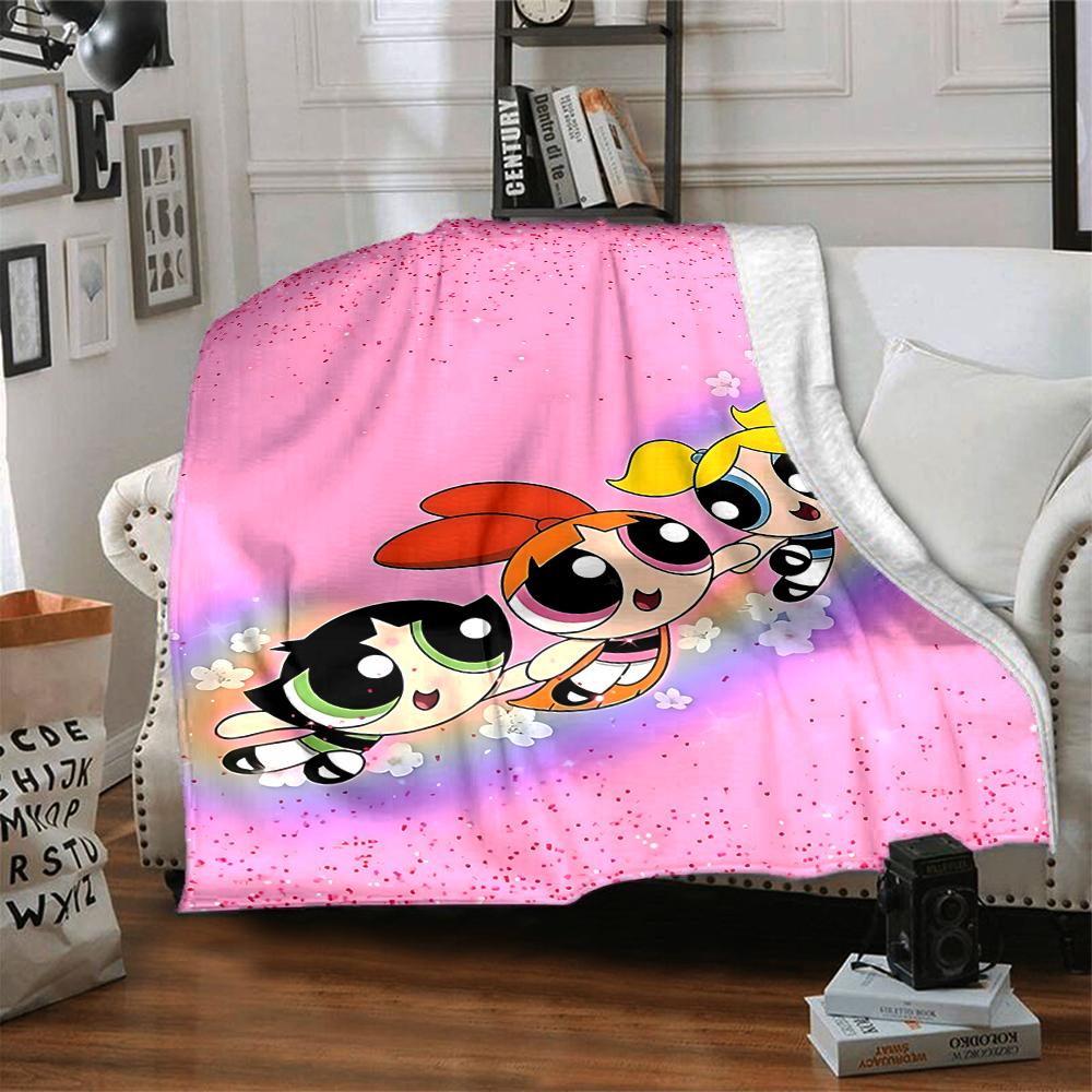 1Pc Powerpuff Girls Blanket For Couch Bed Plush Cozy Fuzzy Blanket Super Soft Warm Blankets For Fall And Winter 0918295