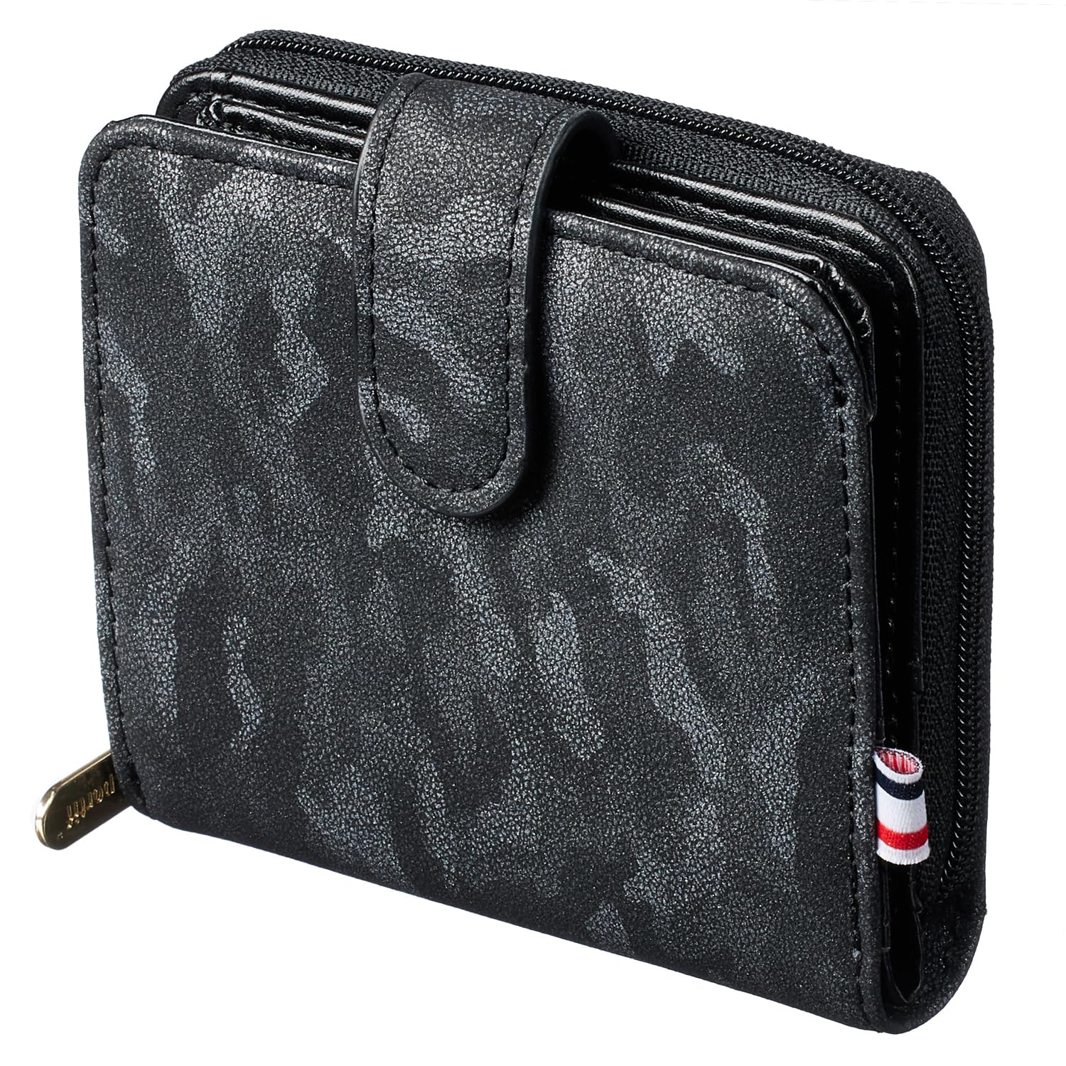 

and Mini Folding Wallet Spring Wallet Limited Lightweight Camouflage Pattern Zipper Coin Purse [lecoq] Men s Women s 2-fold (Black)